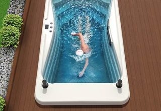 Spa de nageSpa de nage compact et familier est l’union entre une zone d’hydrothérapie et une piscine. Idéal pour pratiquer des activités d’aquafitness.Lire plus